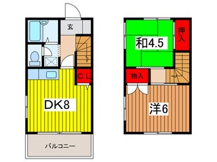 メゾネット中尾の物件間取画像